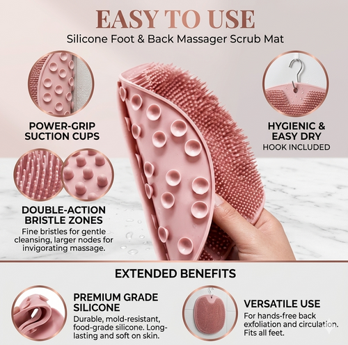 Silicone Multiuse Scrubber For Bath, Foot