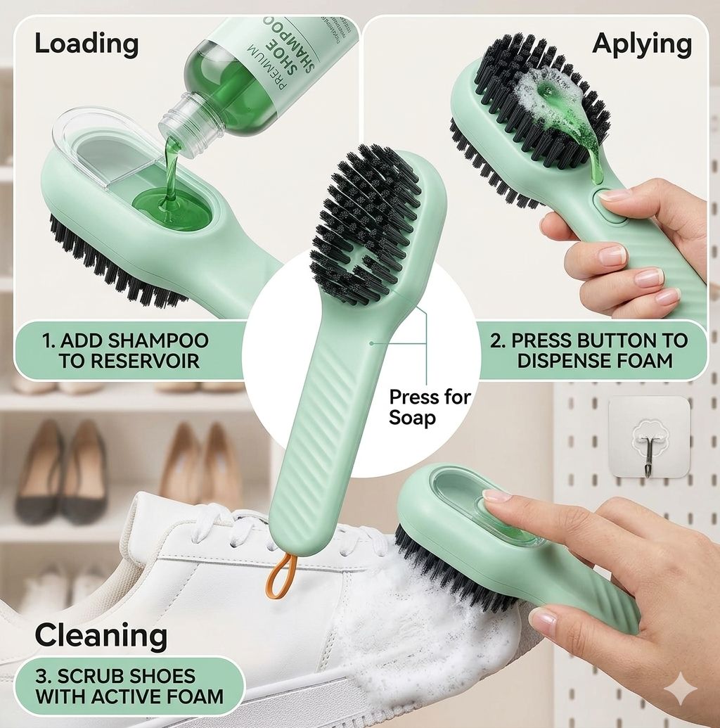 Multifunctional Shoe Polishing Brush